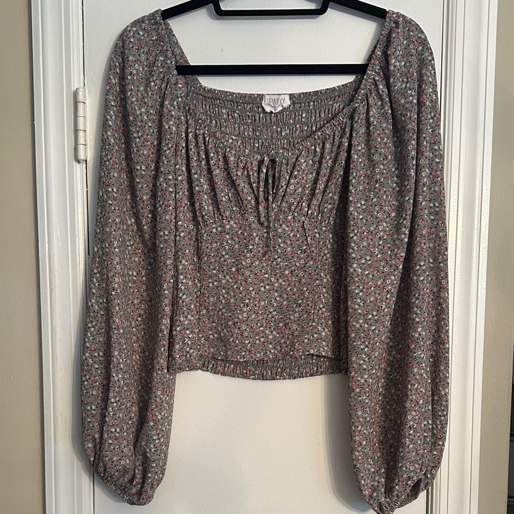 Sienna Sky Floral Blouse in Pink and Green